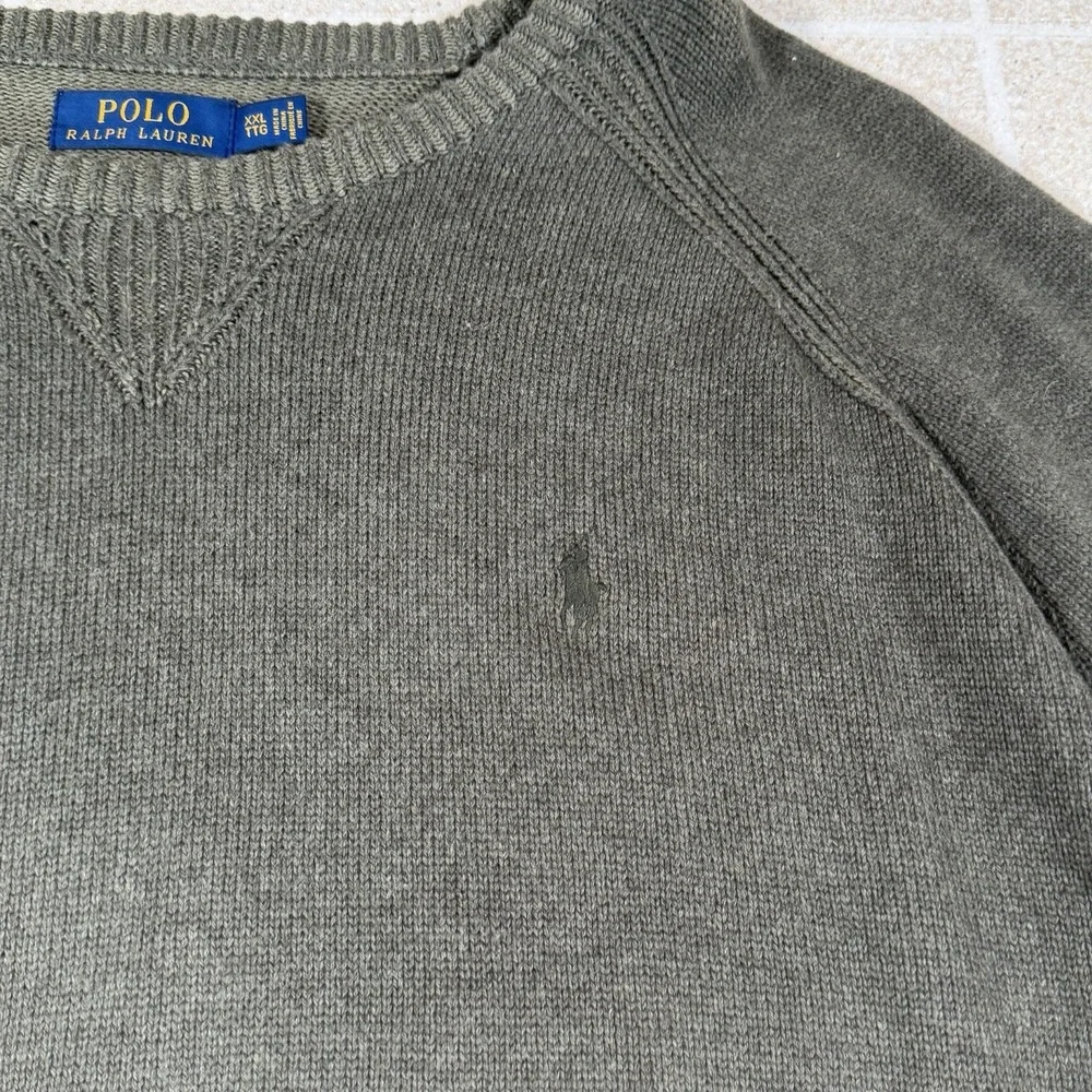 Vintage Polo Ralph Lauren Sweater Men's Size 2XL Green Pony Logo Knit Preppy